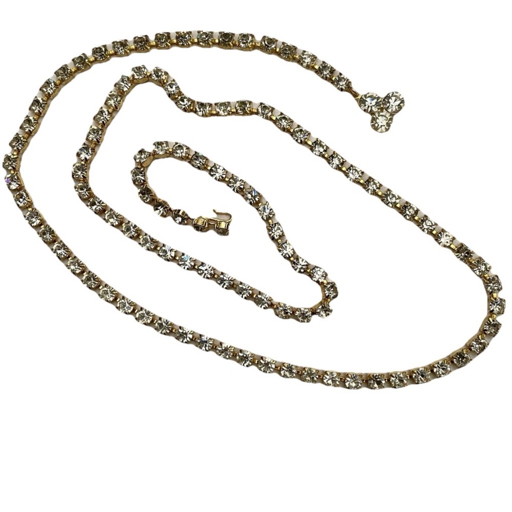 RHINESTONE Gold CHAIN BELT O/S NWOT